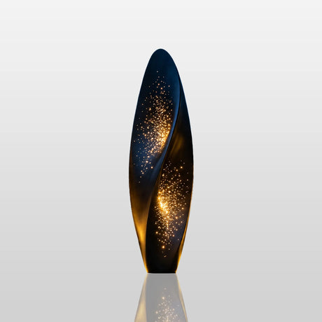 PREMIER Futuristic Leaf Sculpture in Stainless Steel Sculpture with Light for Luxury Villa Gardens, Courtyards and Poolsides PSSS-266-Stainless Steel Sculpture-PREMIER SCULPTURE