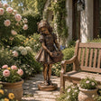 PREMIER Garden Bronze Girl Sculpture for Flowering Yard, Backyard or Yard Walkway PSB-199-Bronze Sculpture-PREMIER SCULPTURE