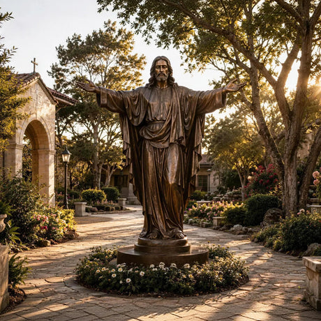 PREMIER Garden Bronze Jesus Statue for Church Courtyard, Chapel Grounds or Public Plaza PSB-213-Bronze Sculpture-PREMIER SCULPTURE