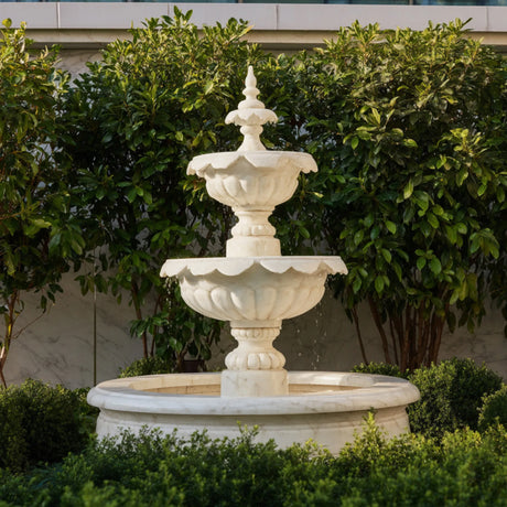 PREMIER Garden Marble Fountain with Beautiful Classic Design for Gardens, Urban Green Areas or Resort Spaces PSFM-009-Marble sculpture-PREMIER SCULPTURE