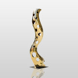 PREMIER Golden Stainless Steel Sculpture with Flowing Hollow Design for Gardens, Hotels, and Public Spaces PSSS-157-Stainless Steel Sculpture-PREMIER SCULPTURE
