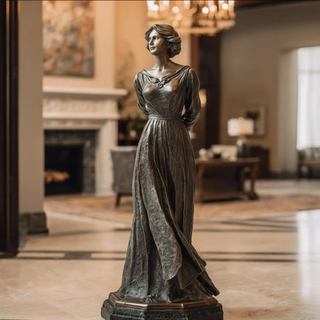 PREMIER Graceful Indoor Bronze Sculpture with Standing Female Design for Living Rooms, Hotel Hobbies and Galleries PSB-168-Bronze Sculpture-PREMIER SCULPTURE