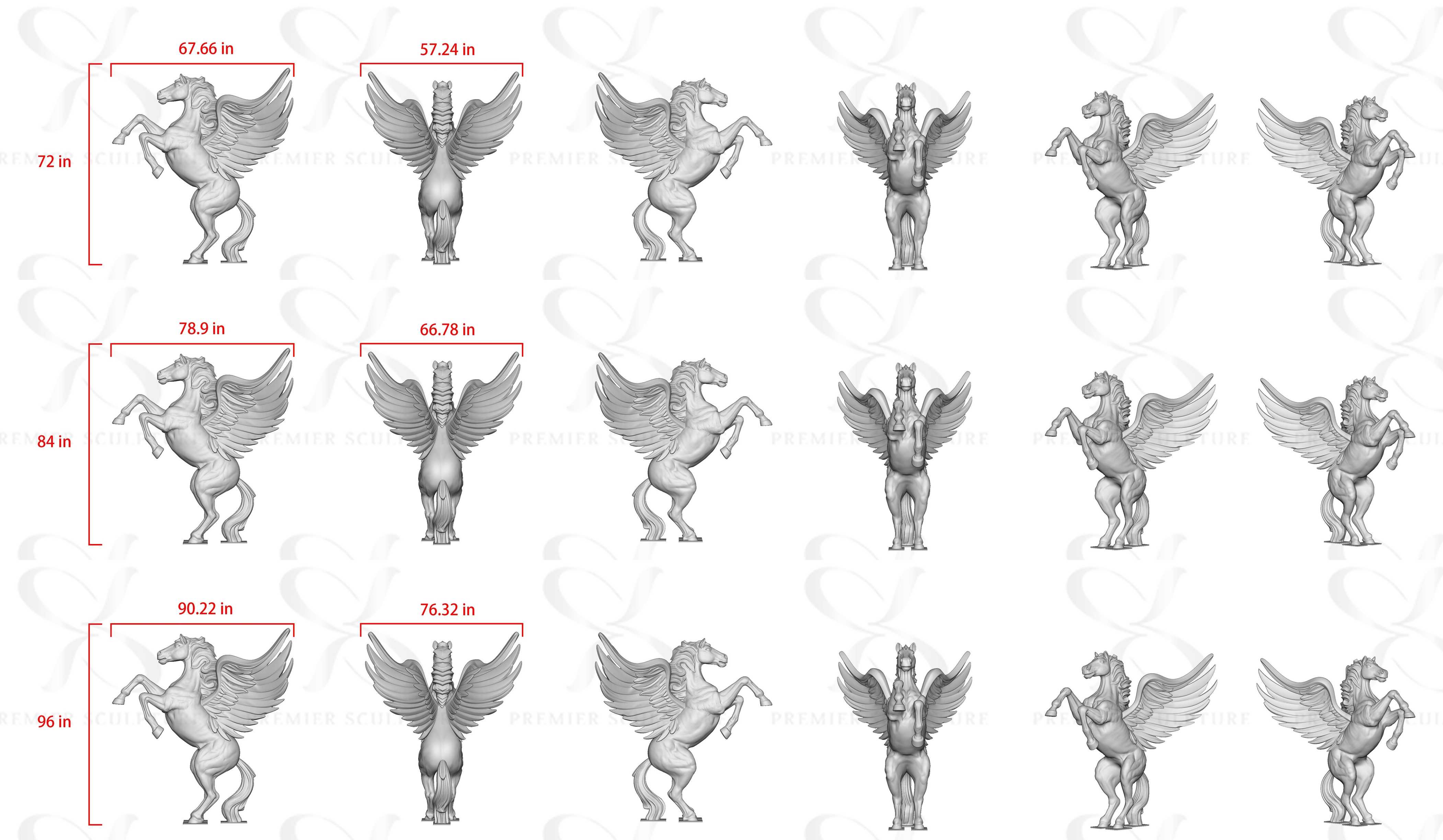GALLERIAPIETROBAZZANTI&FIGLIO馬装ブロンズトリポッド PREMIER Horse Sculpture Modern Metal Animal Flying Pegasus