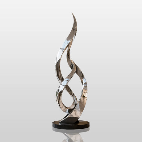 PREMIER Hotel Stainless Steel Sculpture with Ribbon Design for Lobby, Mall Atrium and Entry Hall PSSS-297-Stainless Steel Sculpture-PREMIER SCULPTURE
