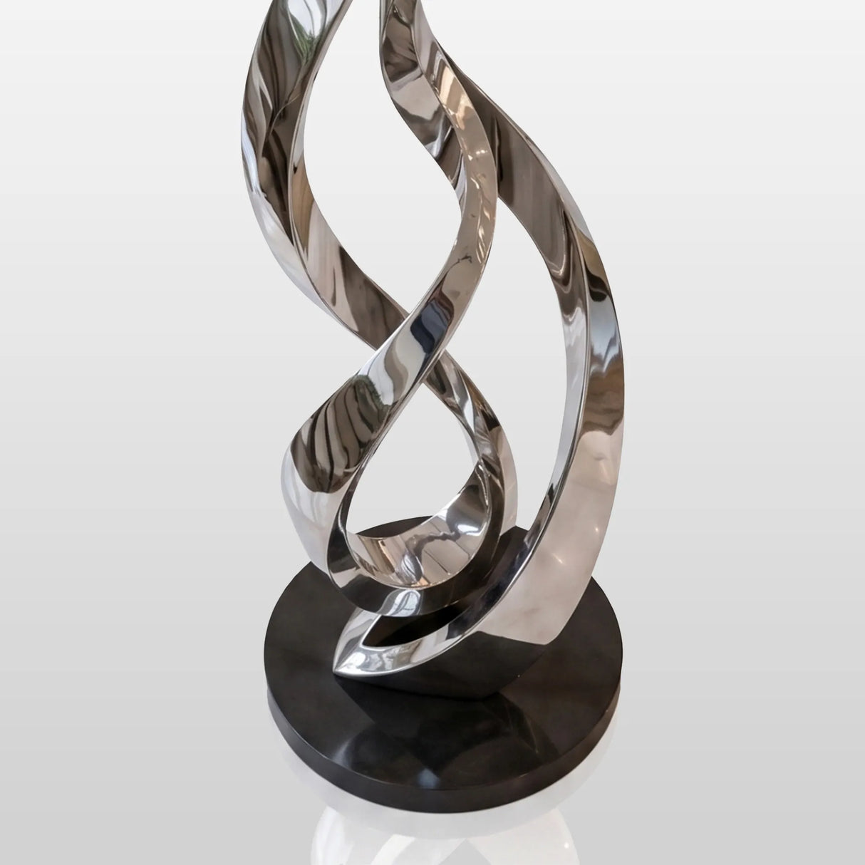 PREMIER Hotel Stainless Steel Sculpture with Ribbon Design for Lobby, Mall Atrium and Entry Hall PSSS-297-Stainless Steel Sculpture-PREMIER SCULPTURE