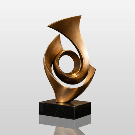 PREMIER Indoor Abstract Bronze Swirl Sculpture for Living Room, Office or Hotel Lobby PSB-283-Bronze Sculpture-PREMIER SCULPTURE