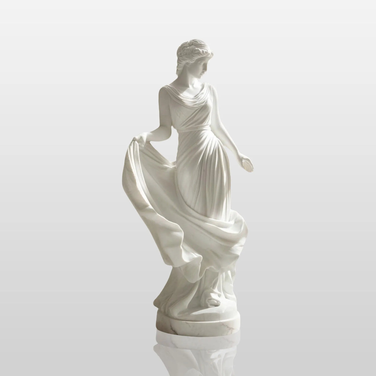 PREMIER Indoor Beautiful Marble Sculpture with Dancing Female Design for Corners, Living Rooms and Art Areas PSM-122-Marble sculpture-PREMIER SCULPTURE