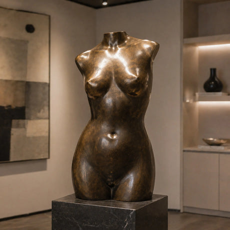 PREMIER Indoor Bronze Sculpture in Minimalist Female Torso Nude for Living Rooms, Entryway Console or Offices PSB-172-Bronze Sculpture-PREMIER SCULPTURE