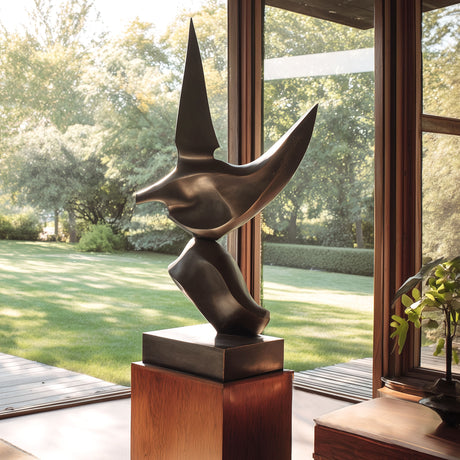 PREMIER Indoor Bronze Sculpture with Stylized Bird Design for Entryways or Display Areas PSB-162-Bronze Sculpture-PREMIER SCULPTURE