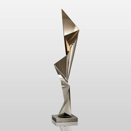 PREMIER Indoor Large Stainless Steel Sculpture in Geometric Design for Villa Foyer, Living Room or Office PSSS-342-Stainless Steel Sculpture-PREMIER SCULPTURE