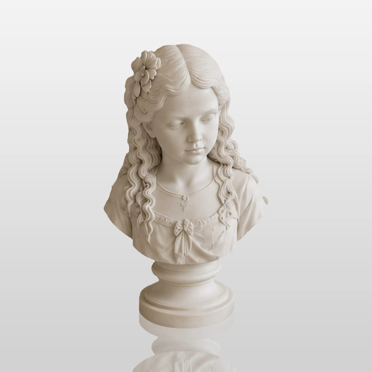 PREMIER Indoor Marble Girl Bust Statue for Sofa Table, Hallway Stand or Display Cabinet PSM-188-Marble sculpture-PREMIER SCULPTURE