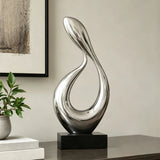 PREMIER Indoor Stainless Steel Tabletop Sculpture with Loop Design for Entry Table, Office or Hotel PSSS-343-Stainless Steel Sculpture-PREMIER SCULPTURE