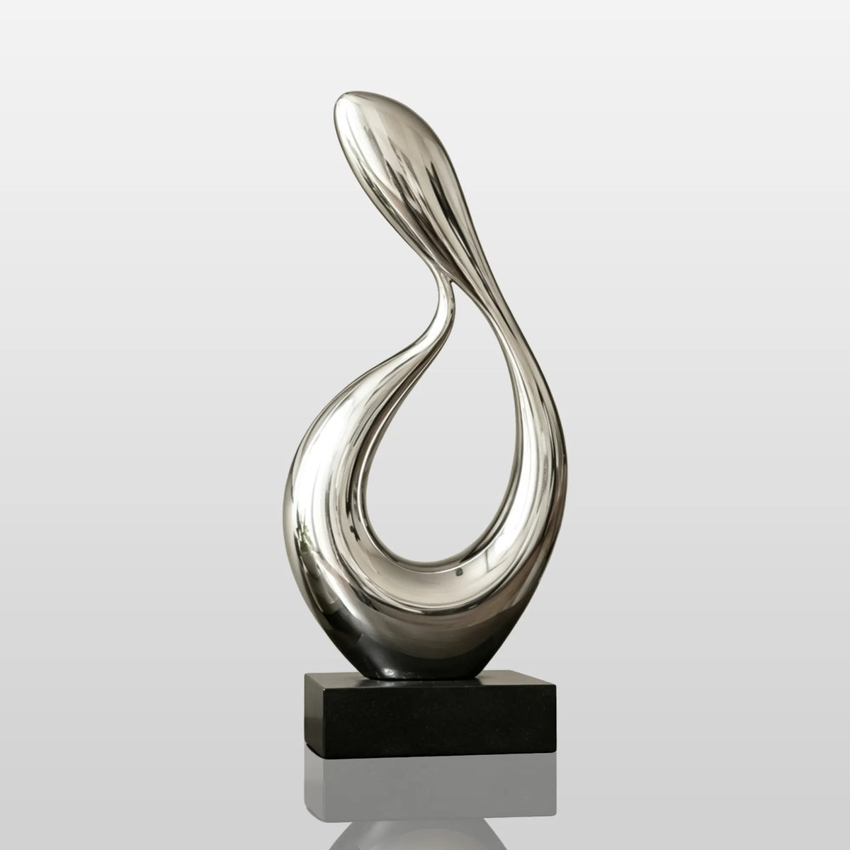 PREMIER Indoor Stainless Steel Tabletop Sculpture with Loop Design for Entry Table, Office or Hotel PSSS-343-Stainless Steel Sculpture-PREMIER SCULPTURE