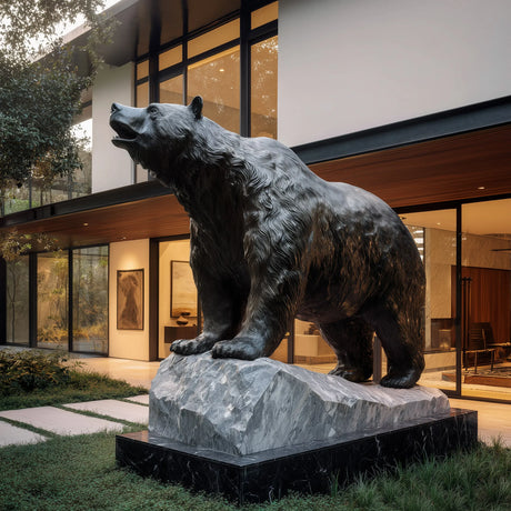 PREMIER Large Bronze Bear Sculpture with Realistic Texture for Luxury Villas Gardens and Contemporary Outdoor Spaces PSB-141-Bronze Sculpture-PREMIER SCULPTURE