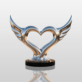 PREMIER Large Stainless Steel Sculpture with Heart Wing Design for Public Plaza, Patio or Lobby PSSS-311-Stainless Steel Sculpture-PREMIER SCULPTURE