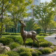 PREMIER Lifelike Bronze Deer Sculpture for Gardens, Corporate Landscapes, Hotels and Public Plazas PSB-174-Bronze Sculpture-PREMIER SCULPTURE