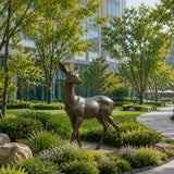 PREMIER Lifelike Bronze Deer Sculpture for Gardens, Corporate Landscapes, Hotels and Public Plazas PSB-174-Bronze Sculpture-PREMIER SCULPTURE