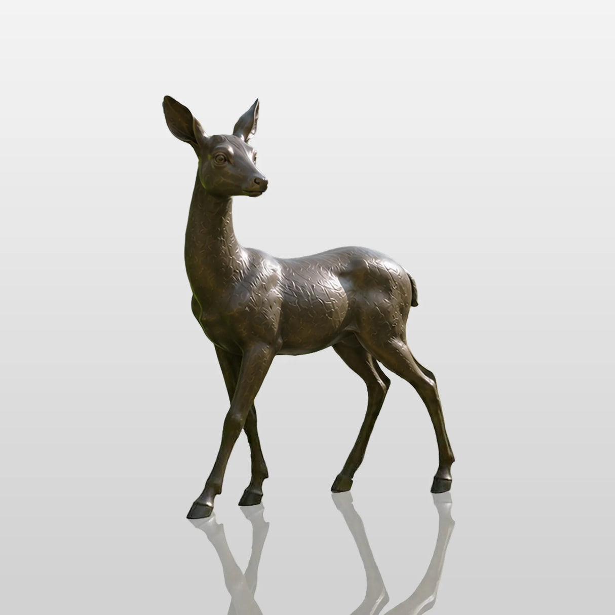PREMIER Lifelike Bronze Deer Sculpture for Gardens, Corporate Landscapes, Hotels and Public Plazas PSB-174-Bronze Sculpture-PREMIER SCULPTURE