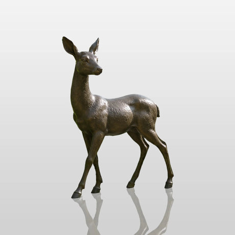PREMIER Lifelike Bronze Deer Sculpture for Gardens, Corporate Landscapes, Hotels and Public Plazas PSB-174-Bronze Sculpture-PREMIER SCULPTURE