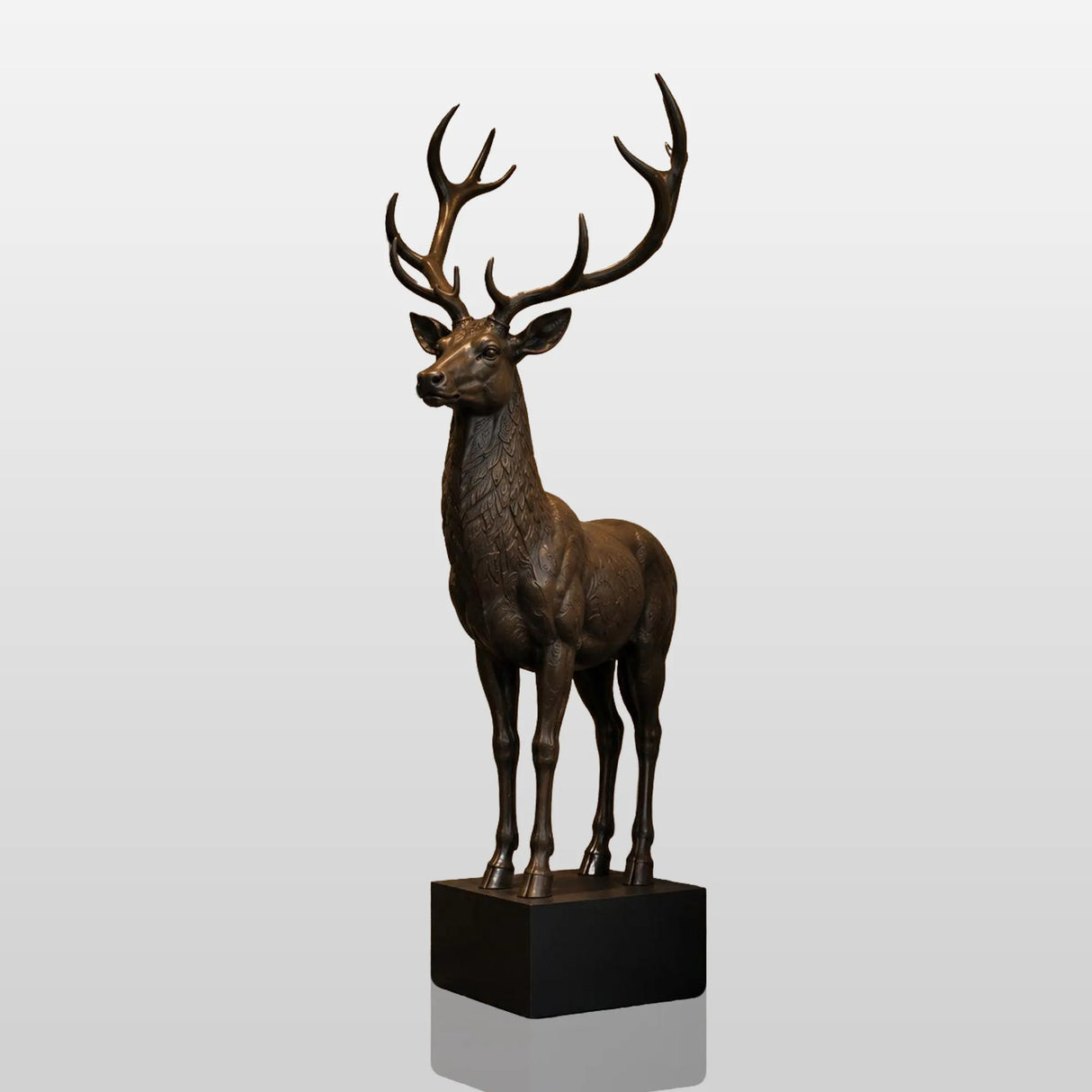 PREMIER Lifelike Bronze Deer Sculpture for Residential Entrances, Private Gardens, Courtyards or Hotel Lobby Patios PSB-186-Bronze Sculpture-PREMIER SCULPTURE