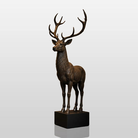 PREMIER Lifelike Bronze Deer Sculpture for Residential Entrances, Private Gardens, Courtyards or Hotel Lobby Patios PSB-186-Bronze Sculpture-PREMIER SCULPTURE