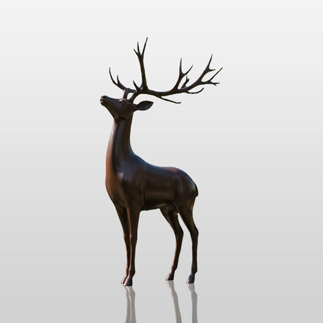 PREMIER Lifelike Bronze Deer Statue for Garden Border, Front Yard, Green Space or Estate Lawn PSB-208-Bronze Sculpture-PREMIER SCULPTURE