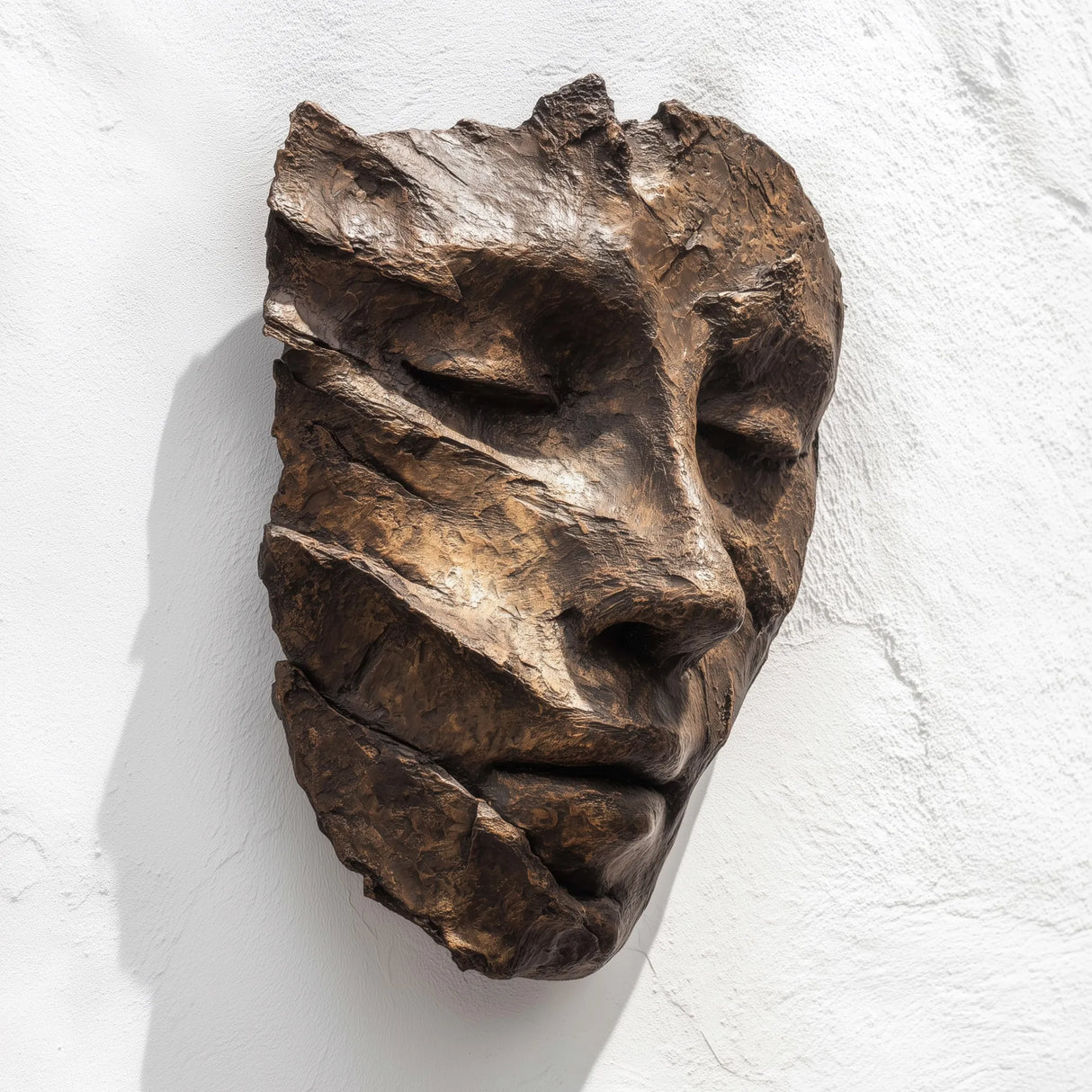 PREMIER Lifelike Face Wall Bronze Sculpture with Modern and Abstract Style for Offices, hotel lobbies and Indoors PSB-154-Bronze Sculpture-PREMIER SCULPTURE