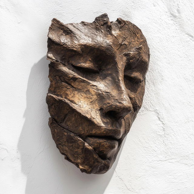 PREMIER Lifelike Face Wall Bronze Sculpture with Modern and Abstract Style for Offices, hotel lobbies and Indoors PSB-154-Bronze Sculpture-PREMIER SCULPTURE