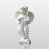 PREMIER Lovely Figure Marble Statue with Classic Baby Angel Design for Flower Beds, Gardens or Courtyards PSM-114-Marble sculpture-PREMIER SCULPTURE
