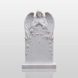 PREMIER Marble Angel Tombstone for Catholic Cemetery, Church Graveyard and Home Memorial Garden PSM-176-Marble sculpture-PREMIER SCULPTURE