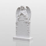 PREMIER Marble Angel Tombstone for Catholic Cemetery, Church Graveyard and Home Memorial Garden PSM-176-Marble sculpture-PREMIER SCULPTURE