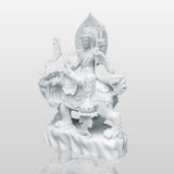 PREMIER White Marble Bodhisattva Statue as Spiritual Sculpture for Meditation Spaces and Luxury Interior PSM-077