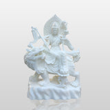 PREMIER White Marble Bodhisattva Statue as Spiritual Sculpture for Meditation Spaces and Luxury Interior PSM-077