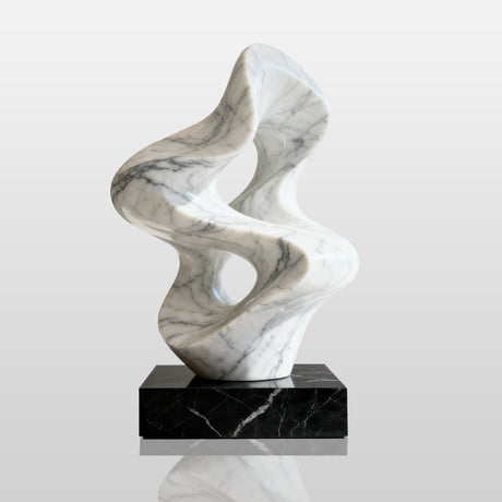 PREMIER Marble Irregular Curve Sculpture with Abstract Design for Living Rooms, Art Galleries and Lobbies PSM-100-Marble sculpture-PREMIER SCULPTURE
