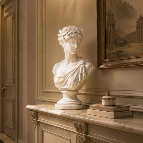 PREMIER Marble Male Bust Statue for Entry Console, Living Room, Study Desk or Gallery Display Table PSM-171-Marble sculpture-PREMIER SCULPTURE