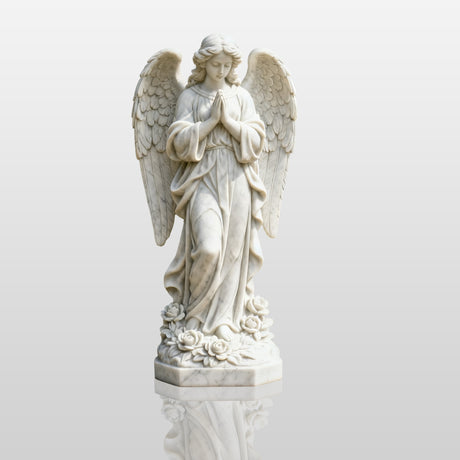 PREMIER Marble Praying Angel Sculpture for Churches, Memorial Gardens, and Serenity Spaces PSM-085 (Copy)-Marble sculpture-PREMIER SCULPTURE