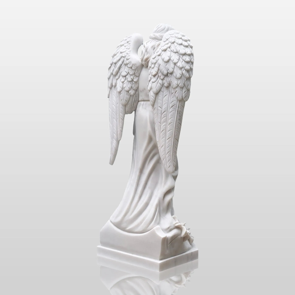 PREMIER Marble Praying Angel Sculpture for Churches, Memorial Gardens, and Serenity Spaces PSM-085-Marble sculpture-PREMIER SCULPTURE