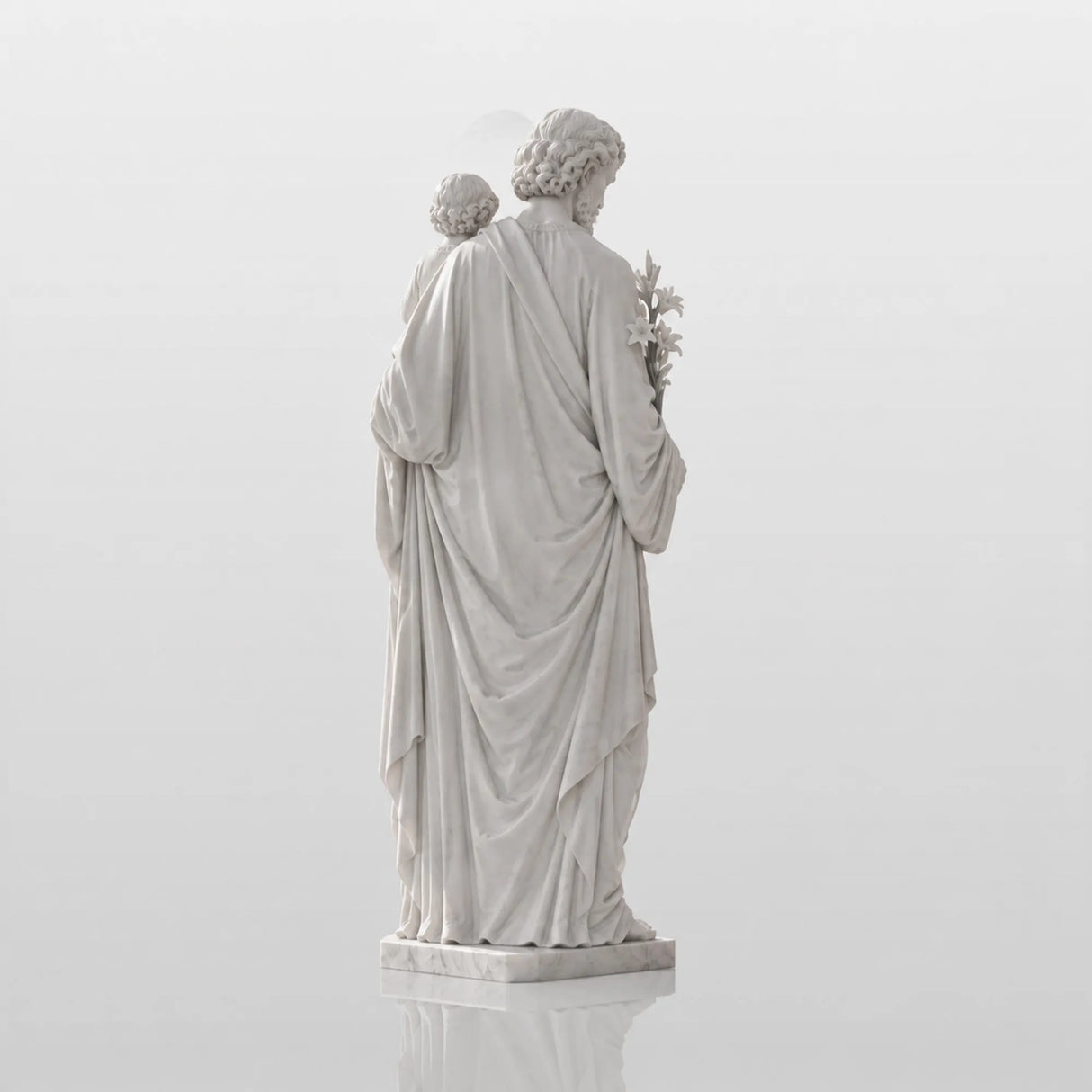 PREMIER Marble Saint Joseph Statue with Baby Jesus Design for Entry Porch, Church Ground or Courtyard PSM-175-Marble sculpture-PREMIER SCULPTURE