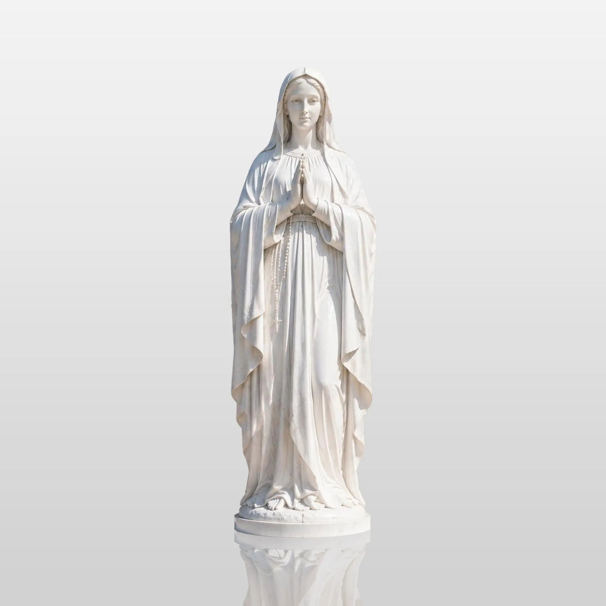 PREMIER Marble Statue with Virgin Mary Design for Churches, Memorial Gardens and Religious Spaces PSM-128-Marble sculpture-PREMIER SCULPTURE