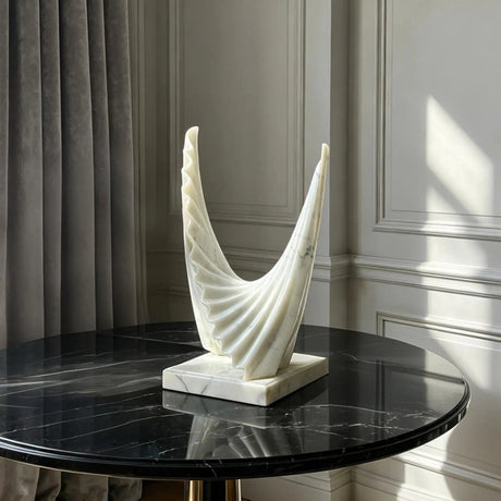 PREMIER Marble Table Sculpture in Wing Design for Consoles, Offices, Hotel Lobbies and Modern Interiors PSM-137-Marble sculpture-PREMIER SCULPTURE