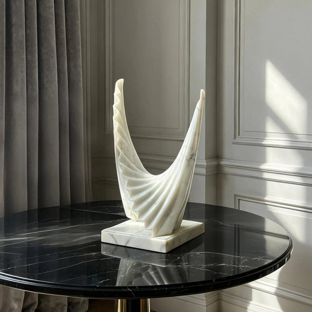PREMIER Marble Table Sculpture in Wing Design for Consoles, Offices, Hotel Lobbies and Modern Interiors PSM-137-Marble sculpture-PREMIER SCULPTURE