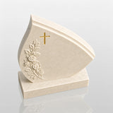 PREMIER Marble Teardrop Tombstone for Cemetery, Lawn Memory Garden and Funeral Home PSM-183-Marble sculpture-PREMIER SCULPTURE