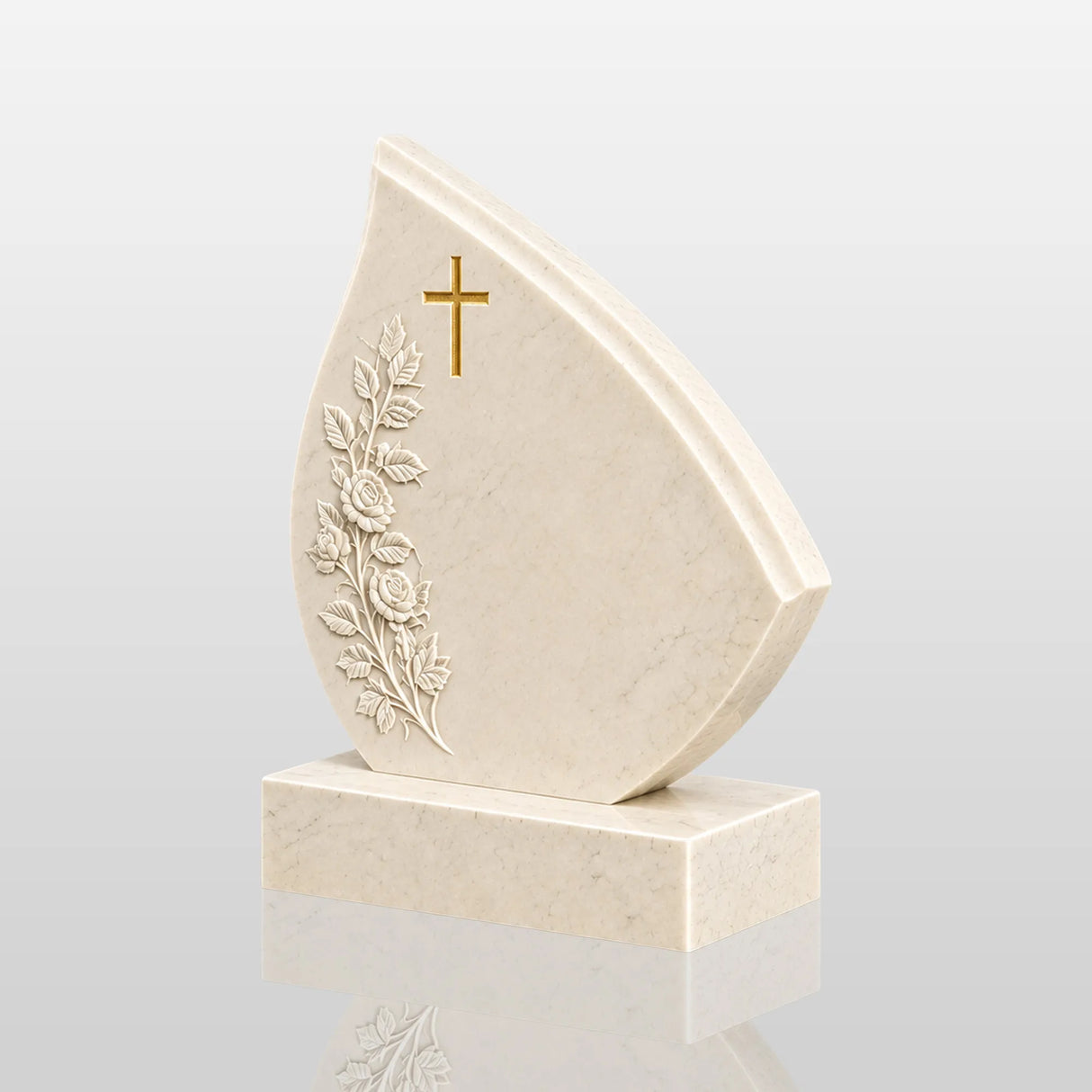 PREMIER Marble Teardrop Tombstone for Cemetery, Lawn Memory Garden and Funeral Home PSM-183-Marble sculpture-PREMIER SCULPTURE