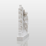 PREMIER Marble Tombstone with Cherub Cross Design for Lawn Cemetery, Memorial Park or Country Churchyard PSM-182-Marble sculpture-PREMIER SCULPTURE