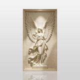 PREMIER Marble Wall Relief Sculpture with Winged Angel Design for Gallery Hallway, Entry Niche or Museum PSM-170-Marble sculpture-PREMIER SCULPTURE