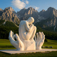 PREMIER Marble “Embrace” Figurative Sculpture for Indoor & Outdoor Art Display PSM-086-Marble sculpture-PREMIER SCULPTURE