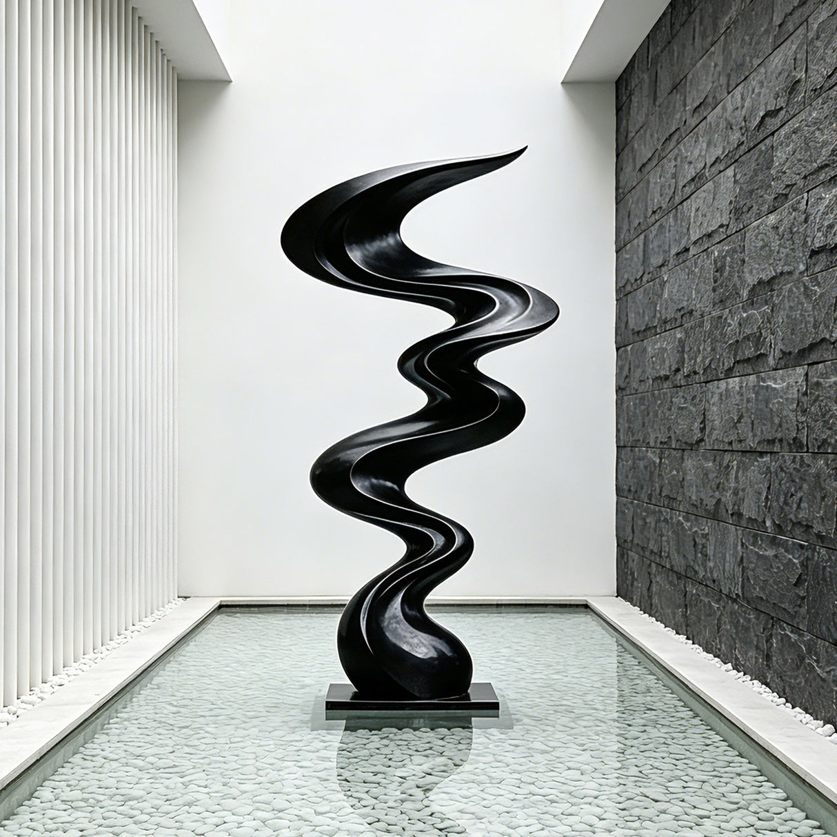 PREMIER Matte Black Stainless Steel Sculpture for modern villa or Lobby Decor PSSS-267-Stainless Steel Sculpture-PREMIER SCULPTURE