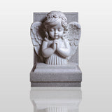 PREMIER Memorial Cherub Marble Tombstone for Cemeteries, Gardens, Funeral Grounds or Church Graveyards PSM-151-Marble sculpture-PREMIER SCULPTURE