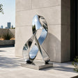 PREMIER Minimalist Stainless Steel Sculpture with Twisted Ribbon Design for Entryway, Side Garden or Business plaza PSSS-322-Stainless Steel Sculpture-PREMIER SCULPTURE