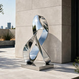 PREMIER Minimalist Stainless Steel Sculpture with Twisted Ribbon Design for Entryway, Side Garden or Business plaza PSSS-322-Stainless Steel Sculpture-PREMIER SCULPTURE